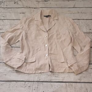 Willi Smith Tan Beige Linen Blazer Jacket 10